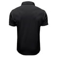 thumbnail image 2 of WREESH Men's Casual Henley Short Sleeve Top with Turn-Down Collar and Button Detail, Men's Solid Color Pocket Button Short Sleeve Pullover T-Shirt Black, 2 of 5