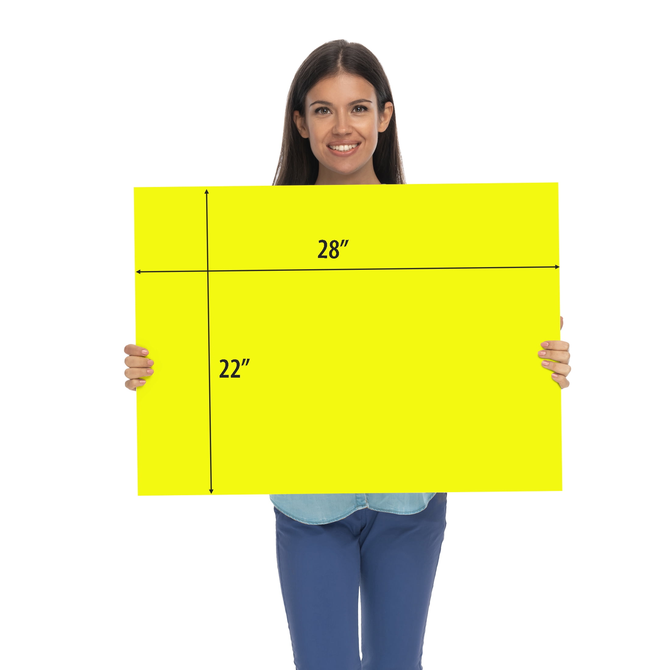 Pen+Gear Heavy Weight Neon Yellow Poster Board, 22 in x 28 in, Single Piece, Display & Presentation Board