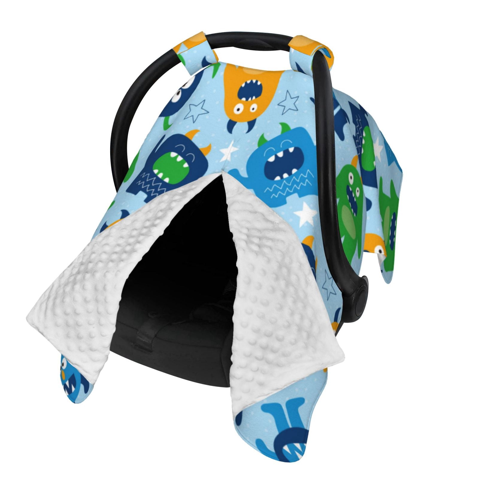 Naloa Cartoon Monster Baby Car Seat Cover, Breathable Baby Carrier Cover, Multiuse Baby Carrier Cover & Nursing Breastfeeding Cover