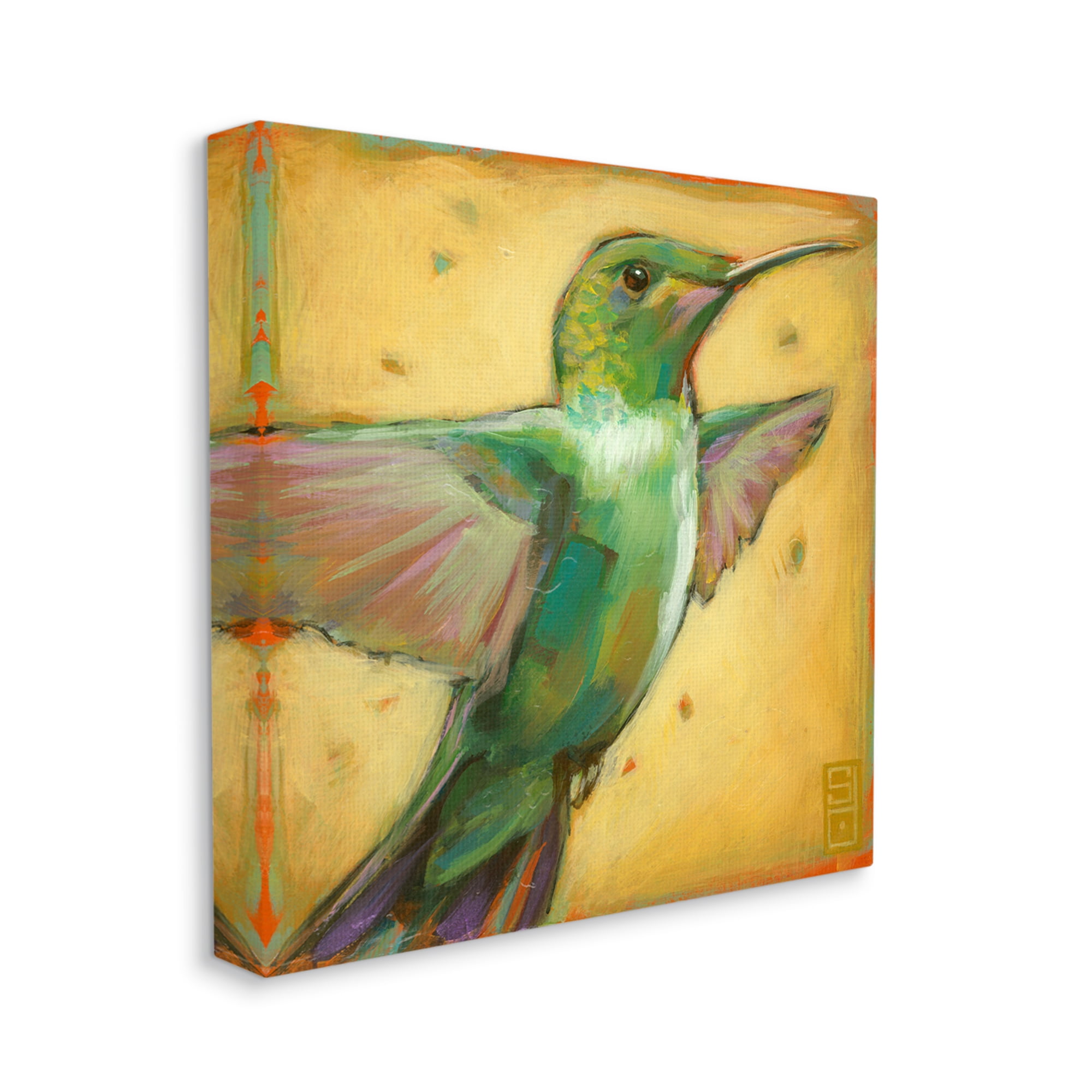 Stupell Industries Flying Hummingbird Painting Animals & Insects Painting Gallery Wrapped Canvas Print Wall Art, 30 x 30