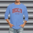 thumbnail image 2 of Men's T-Shirts 3/4 Sleeve Comfortable Crewneck Graduated Color Fit Light Blue Graphic Fall Tees size XXXXL, 2 of 4