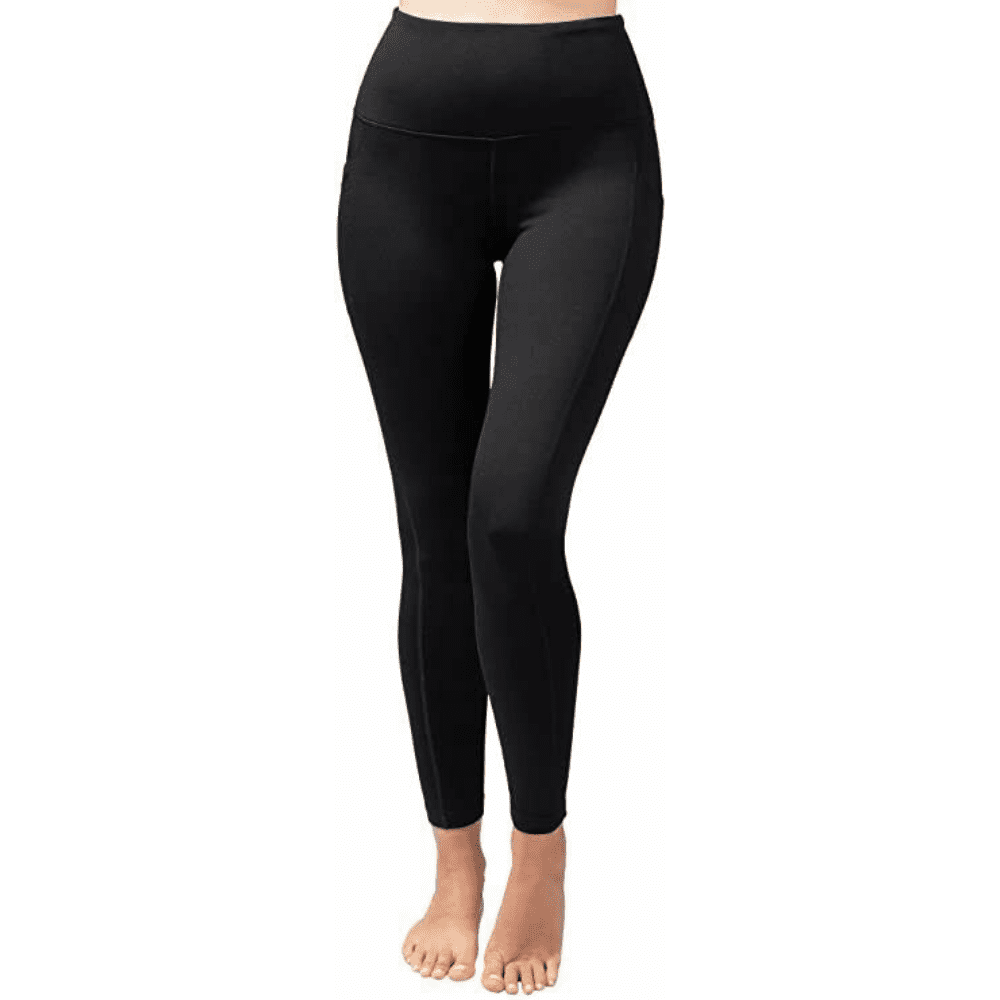 GetUSCart- 90 Degree By Reflex High Waist Fleece Lined Leggings - Yoga Pants  - Black - Large