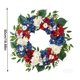 thumbnail image 3 of Anillo De Plástico Corona de Pascua azul oscuro para puerta con flores artificiales y lazo (1 unidad) JASKFLY, 3 of 8