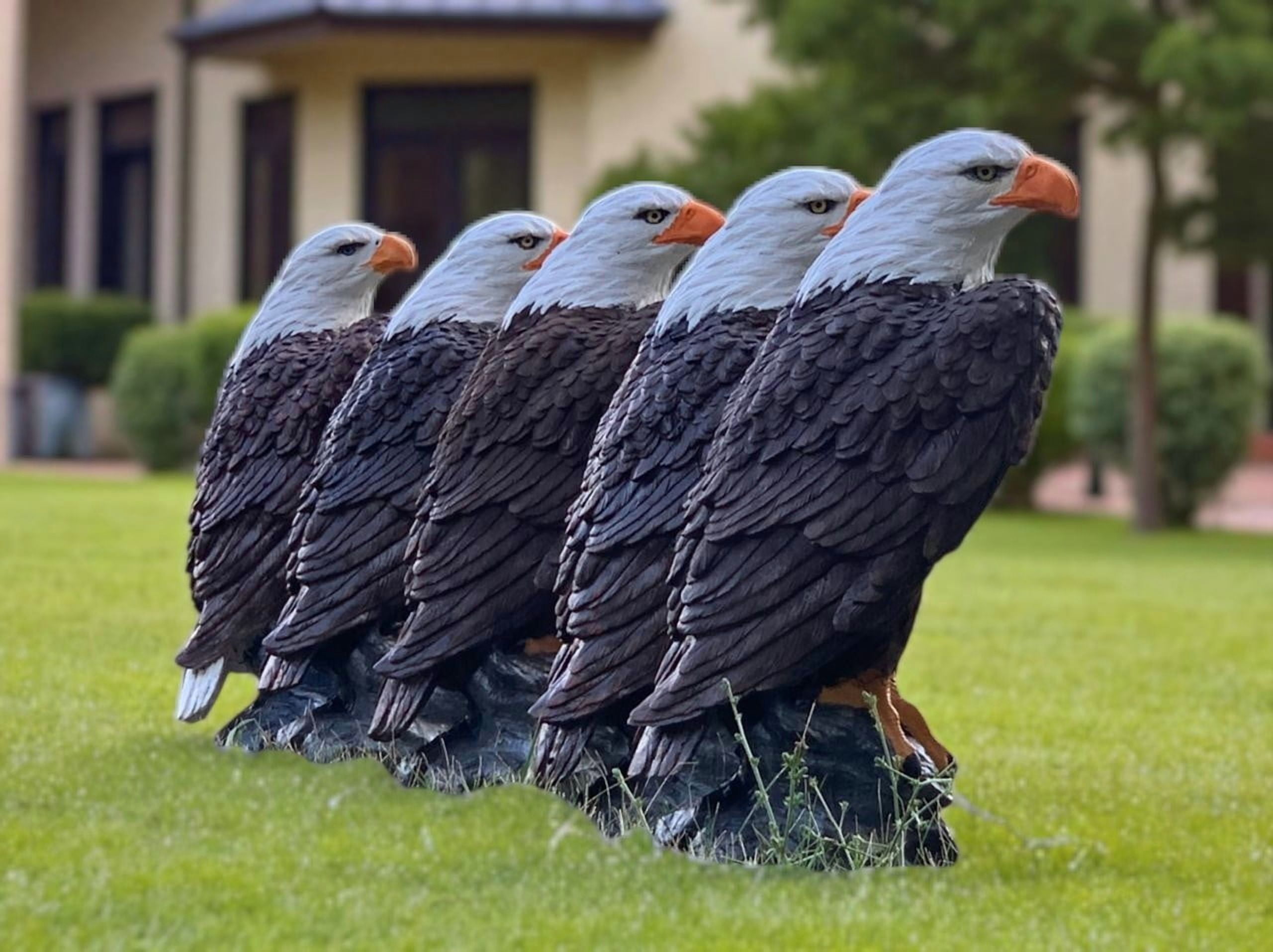 Ur Home Decor LLC 24" Solid Concrete Bald Eagle Garden Statue, 70 lb Outdoor Patriotic Yard Decor