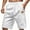 White, variant on Men's Shorts Cargo Big And Tall Fashion Summer Linen Solid Color Elastic Waist Drawstring Pocket Shorts