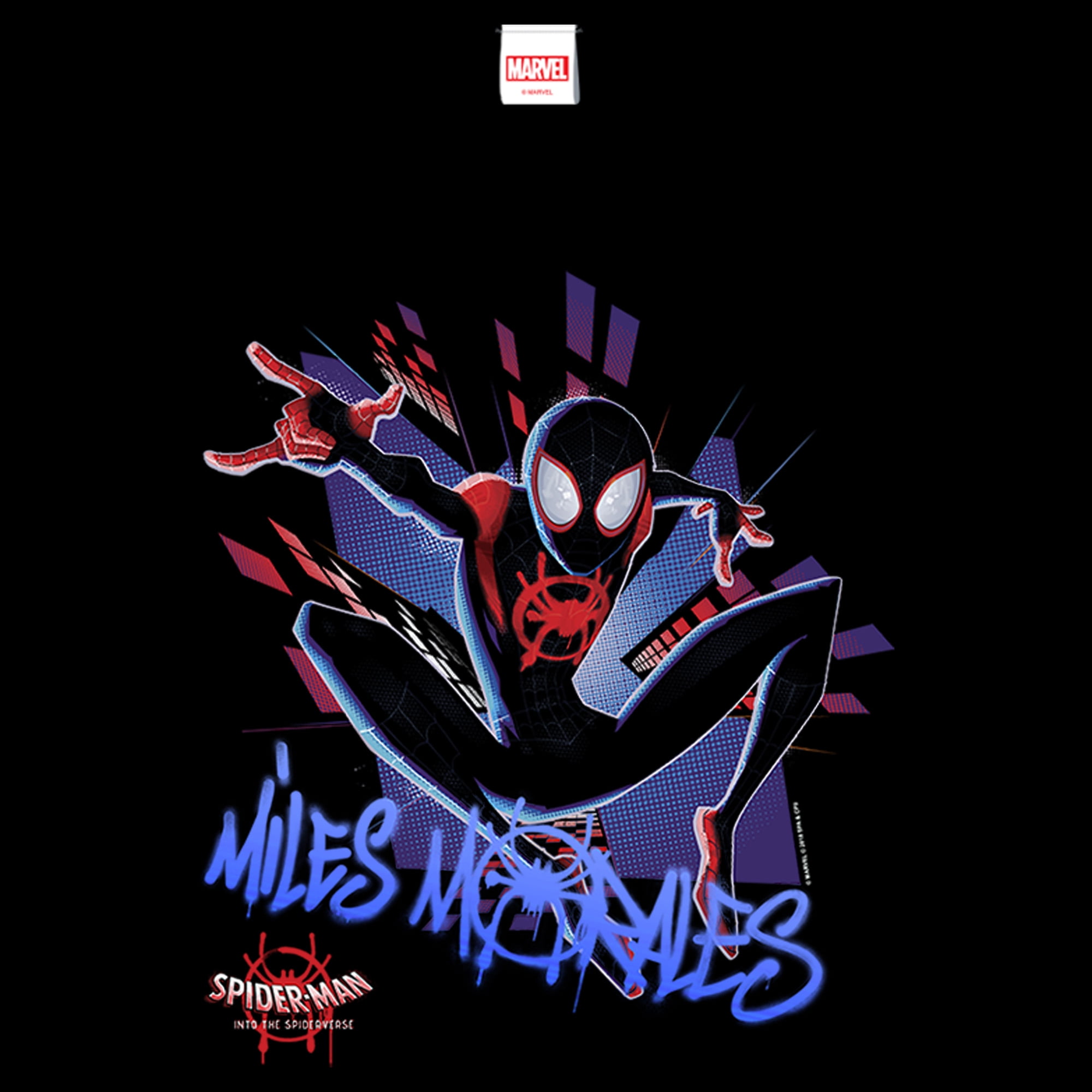 Men's Marvel Spider-Man: Into the Spider-Verse Spider-Ham Portrait Graphic  Tee Black Medium 