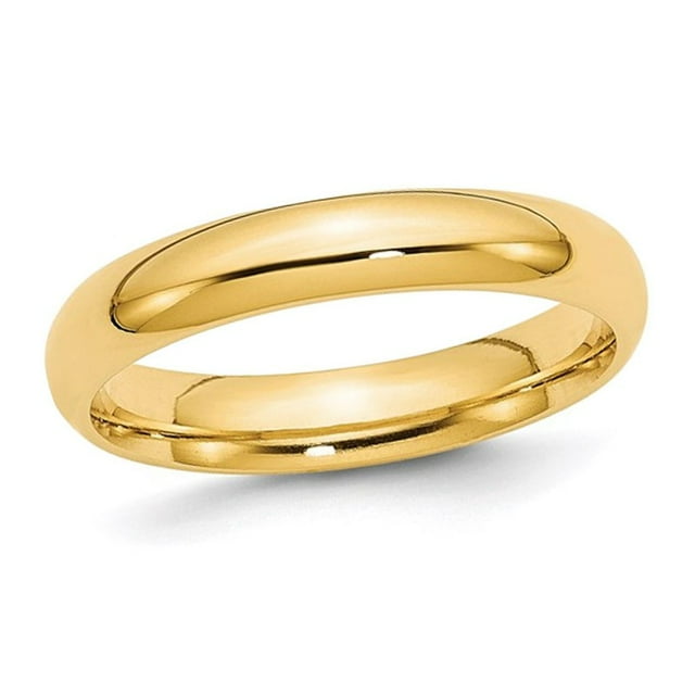 Ladies Yellow Plated Sterling Silver 4mm Wedding Band Ring