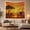 Playful Calf, variant on African Savanna Sunset With Elephant Silhouettes Majestic Illustration for Wildlife Enthusiasts, Safari Wall Art Decor, Housewarming Gift, Tapestry Wall Hanging for Living Room and Bedroom