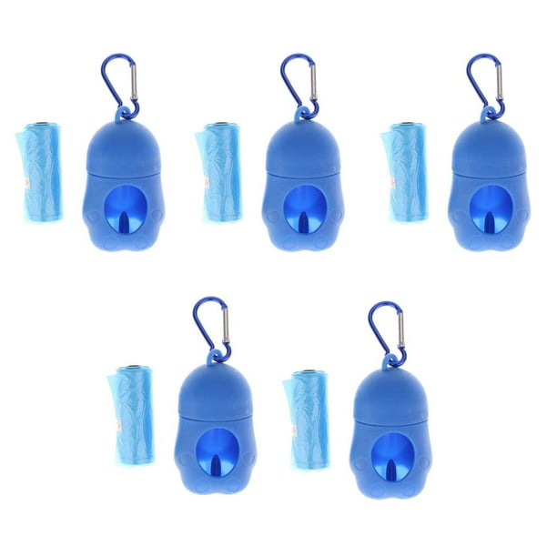 5X Bolsas de Caca de Perro Accesorios Jaula Mascota Conveniente - Azul, 9.5x5.5cm