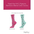 thumbnail image 2 of MeMoi Feed the NYC Pigeons Bamboo Blend Crew Socks - Womens - Female, 9-11, Carmine Rose, 2 of 8