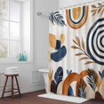 thumbnail image 5 of Bohemian Abstract Leaves Fabric Shower Curtain Modern Art Washable Shower Curtains for Bathroom, Waterproof Bath Curtain with Hooks Home Decor 72x72in, 5 of 8
