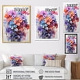 thumbnail image 4 of Designart "Abstract Floral Joy" Violets Canvas Wall Art, 4 of 7