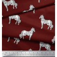 thumbnail image 2 of Soimoi Silk Fabric Horse Block Print Fabric by Yard 42 Inch Wide, 2 of 3