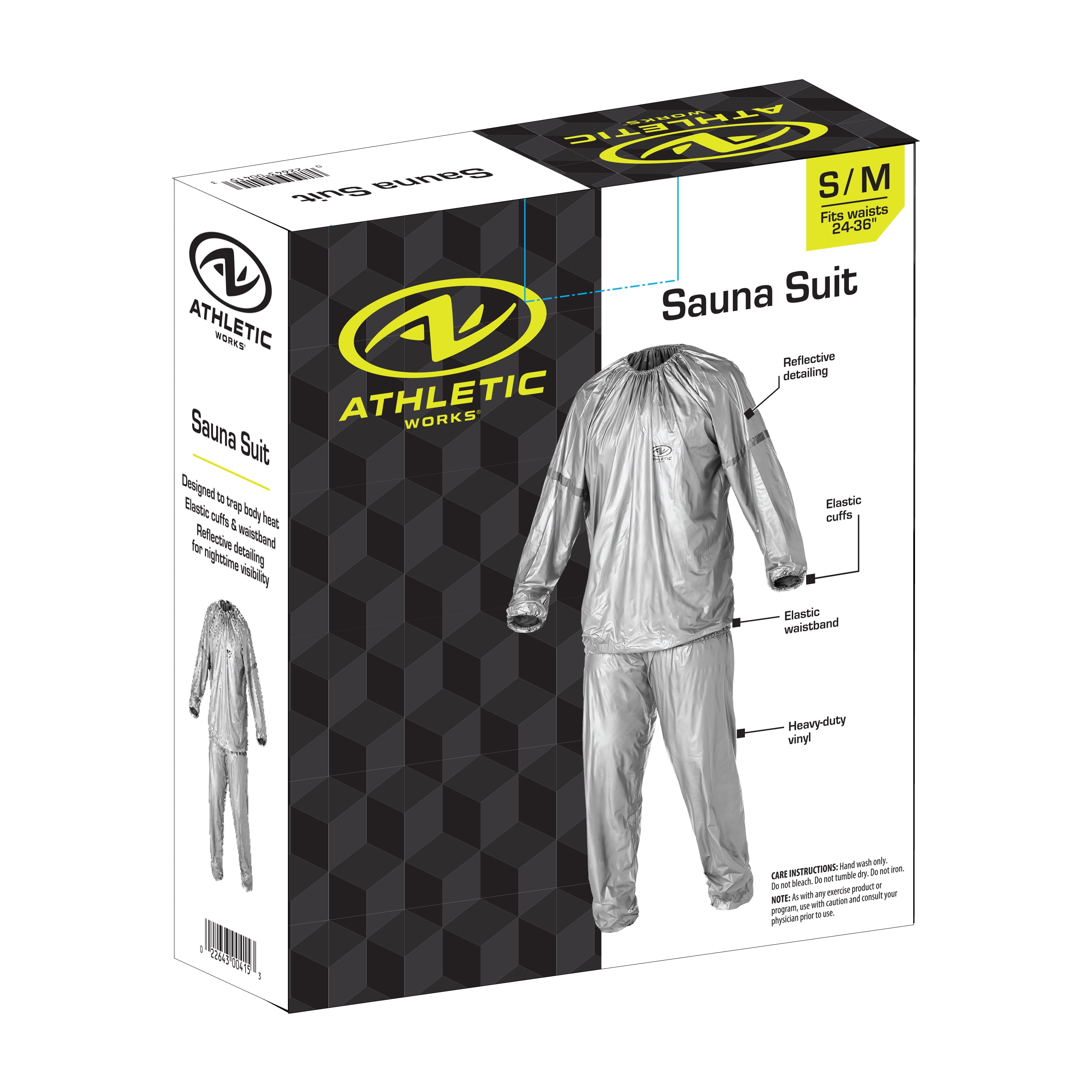 Athletic Works Sauna Suit, Small - Medium, Silver
