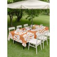 thumbnail image 4 of Outdoor Tablecloths with Umbrella Hole & Zipper, Tropical Leaves 60 x102 Inch Rectangle Tablecloths, Summer Plants Natural Rustic Orange Waterproof Table Cloth, Patio/Pool/Picnic Table Covers, 4 of 8