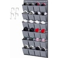 thumbnail image 1 of Organizador de zapatos para puerta con 24 bolsillos, bolsa de almacenamiento de zapatos plegable, organizador de colección de zapatos con Croc, 1 of 5