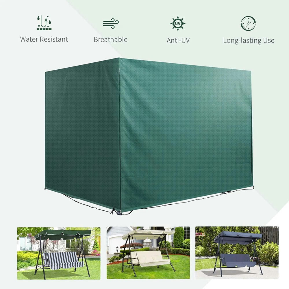 Spaco 3-Seater Patio Swing Cover, Outdoor Garden Furniture Protection Hammock Cover, 85" X 61" X 59" Waterproof Cover, Dark Green