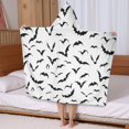 thumbnail image 5 of Black Halloween Bats Hooded Bath Towel，50"x30" for Ages 3 To 12 Kids, Quick Dry Lightweight Soft Microfiber Hood Beach Towel Cover Up for Kids, 5 of 7