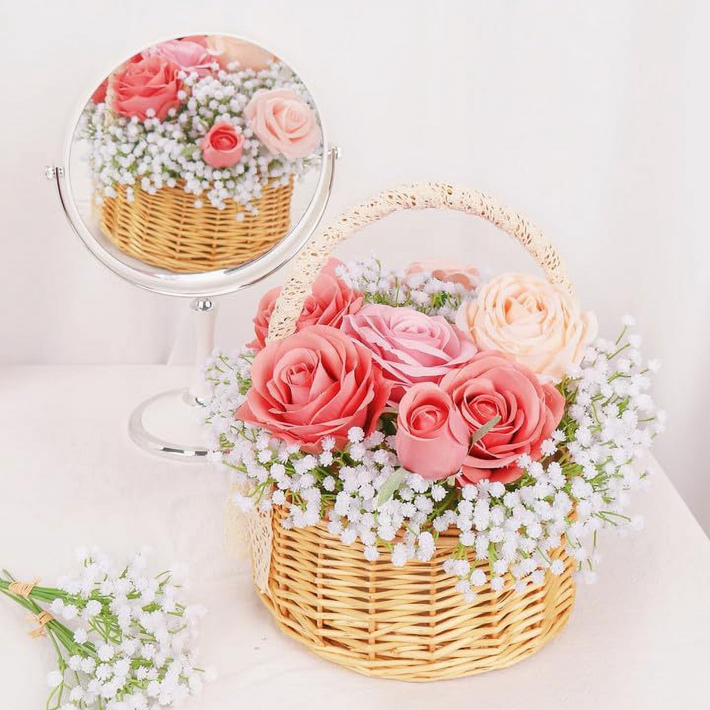 30 PCS Babys Breath Artificial Flowers Fake Babys Breath Flowers Artificial Bulk White Gypsophila Bouquets Real Touch Faux Flowers for Wedding Floral Arrangement Party Home Decoration