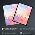 thumbnail image 2 of Artery8 City Skyline Modern Watercolour Pastel Soft Light Living Room Large Wall Art Poster Print Thick Paper 18X24 Inch, 2 of 5