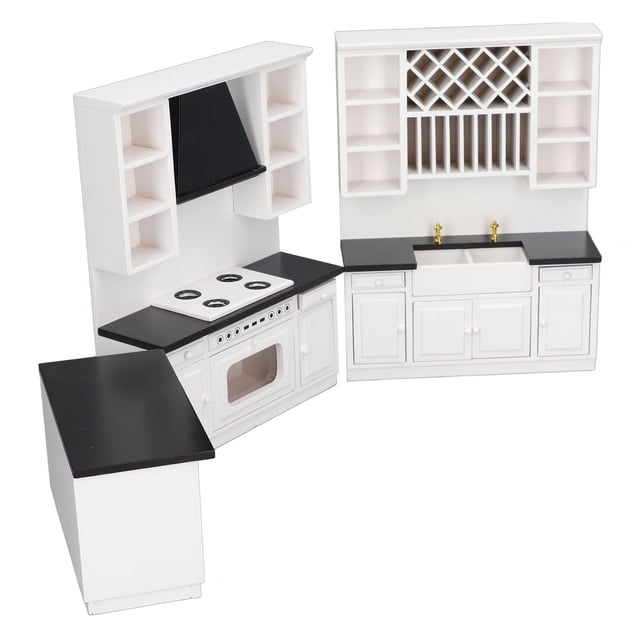 Ensemble d'Armoire de Cuisine Miniature Maison de Poupée, Ensemble d'Armoire de Cuisine Maison de Poupée Comptoir Maison de Poupée Ensemble de Cuisine Normes de Pointe de l'Industrie