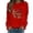 Red, variant on Valentine's Day Women's Print Long-Sleeved Sweatshirt Casual Blouse Pullover
