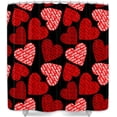 thumbnail image 4 of Romantic Valentines Shower Curtain for Lover, Pink Red Hearts with Quote Text I Love You on Black Fabric Shower Curtains Bathroom Decorations, 69x70 Inches, Hooks Included, 4 of 8