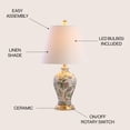 thumbnail image 6 of JONATHAN Y Grace 24" French Country Cottage Ceramic/Iron Floral Urn LED Table Lamp, Multi/Gold, JYL3009A, 6 of 8