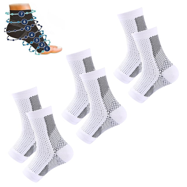 Calcetines de compresión ortopédicos para pies, soporte de tobillo, fascitis plantar, agarre, fútbol, fitness, 3 pares, reparación de uñas.