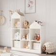thumbnail image 4 of 7-Cubby Kids Bookshelf Wooden Toy Storage Organizer Bookcase Toddlers Playhouse Cabinet Shelf White Cubby Storage Toy Shelf for Playroom, Nursery, Kids Room, 4 of 9