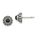 thumbnail image 1 of 925 Sterling Silver Vintage Onyx Round Stud Earrings Ball Button, 1 of 6