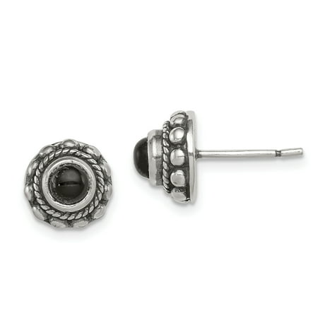 earrings stud onyx sterling button ball silver fine gifts jewelry