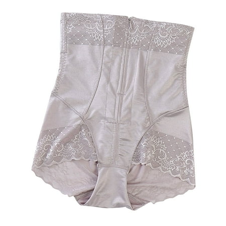 SnnmBlm Shapewear for Women High Waisted Tummy Control Panty Lace Seamless Body Yoga Boyshort Briefs Gray L