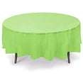 thumbnail image 4 of Party Dimension Tablecloth Plastic Disposable Lime Green Round Tablecover for Weddings, Banquets, Parties 84'' X 84'' ( 1 Count ), 4 of 4