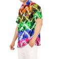 thumbnail image 5 of LA LEELA Men's Hawaiian Shirts Short Sleeve Button Down Shirt Men's Casual Shirts Vacation Tropical Beach Summer Party Shirts for Men Funny M Chevron, Multicoloured, 5 of 6