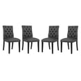 thumbnail image 1 of Modern Contemporary Urban Design Dining Kitchen Room Side Chair, Set of Four, Faux Vinyl Leather, Black, 1 of 1