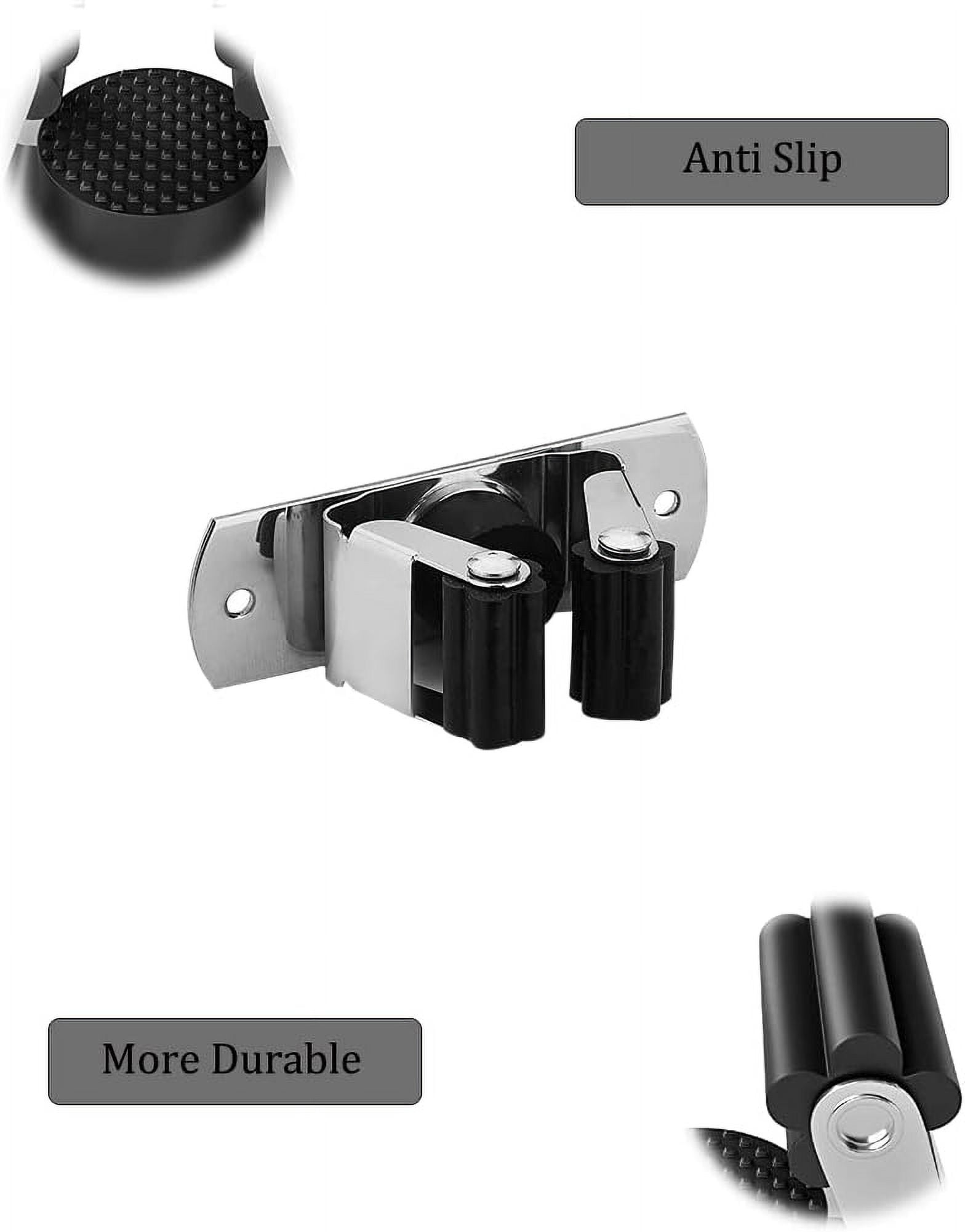 Broom Holder, 6 Pack Holder Silver Broom Holder Wall Mounted, Stainless