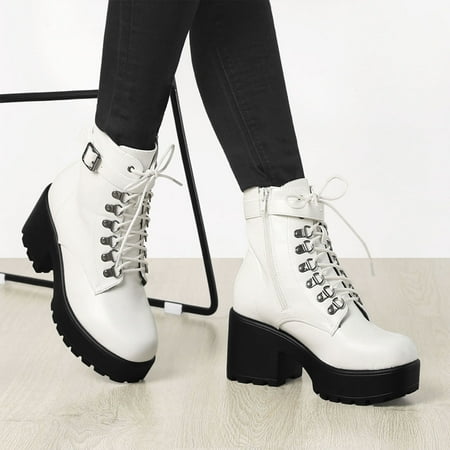 womens combat boots with heel