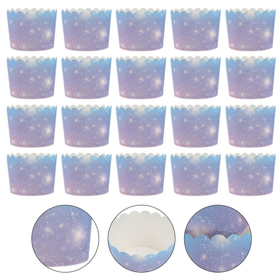 HEMOTON Purple Cupcake Liners for Home Baking Paper Muffin Cups Suitable for Parties and Celebrations 100pcs