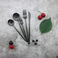 thumbnail image 2 of JASHII Flatware Silverware Set Stainless Steel Satin Finish Cutlery Set Service for 6, 30-Piece Spoons And Forks Kitchen Utensil Set, Dishwasher Safe (Matte Black), 2 of 7