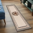 thumbnail image 3 of 2'x6' Rug Runners for Hallways Kitchen, Western Texas Star Vintage Non Slip Entryway Beside Floor Carpet Runner, Rustic Wreath Black Beige Plaid Laundry Room Bedroom Throw Rugs Mat for Family Pet, 3 of 8