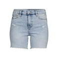thumbnail image 4 of No Boundaries Juniors Frayed Hem Denim Bermuda Shorts, 4 of 5
