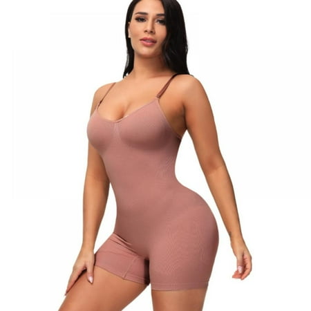 

Popvcly Women Shapewear Seamless Bodysuit Waist Trainer Corset Bean Paste L