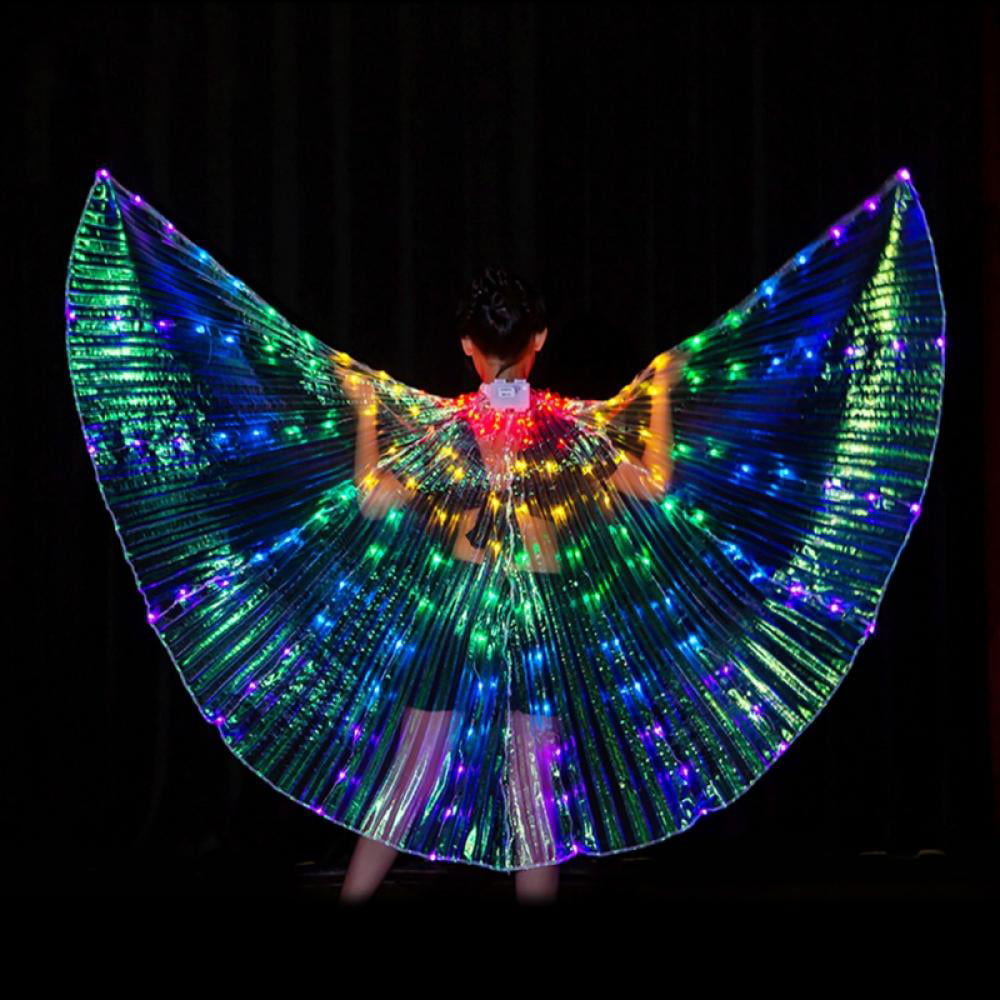 LED Butterfly Wings Costume Props Belly Dance Club Light Up Show Dance Isis 