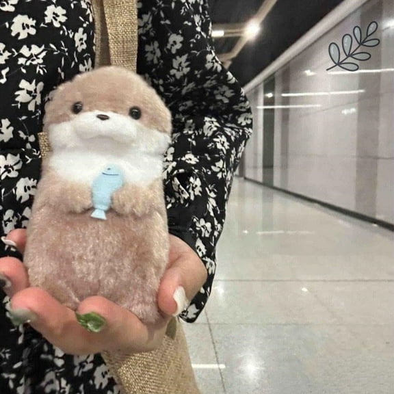 1pc Cute Otter Holding Fish Plush Doll Lovely Gift For Girls