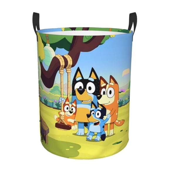 Johaoi Bluey Pattern Round Large Laundry Basket -Storage Basket - Toy Storage Basket, Perfect as Hamper, Kids Room Storage, and Toy Containment-