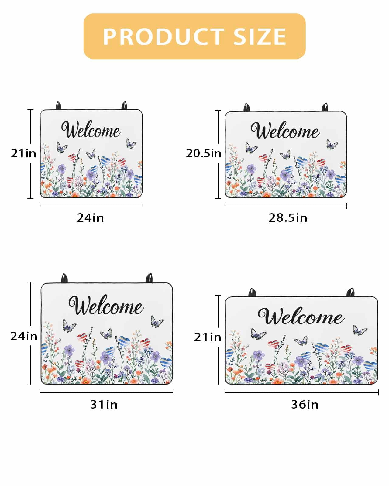 nqOlkjepod Large Induction Cooktop Protector Mat 24"x21", 4th of July Botanical Stove Top Covers for Electric Stove, Independence Day Butterfly Welcome Stove Burner Cover Mats, Glass Top Stove Cover