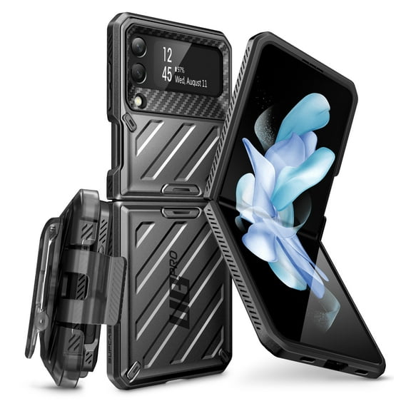 SUPCASE Unicorn Beetle Pro Series Case for Samsung Galaxy Z Flip 4 5G (2022), Full-Body Dual Layer Rugged Protective Case with Holster (Black)
