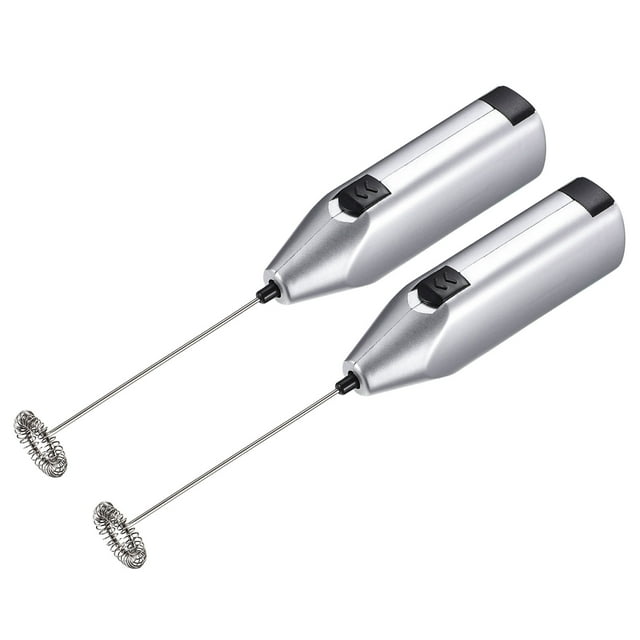 Unique Bargains Mélangeur Électrique, Mini Mixeur à Main à Piles Argent, Lot de 2