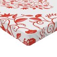 thumbnail image 2 of Ambesonne Valentines Day Fitted Sheet, Paisley Design, Full Size, Red, 2 of 3